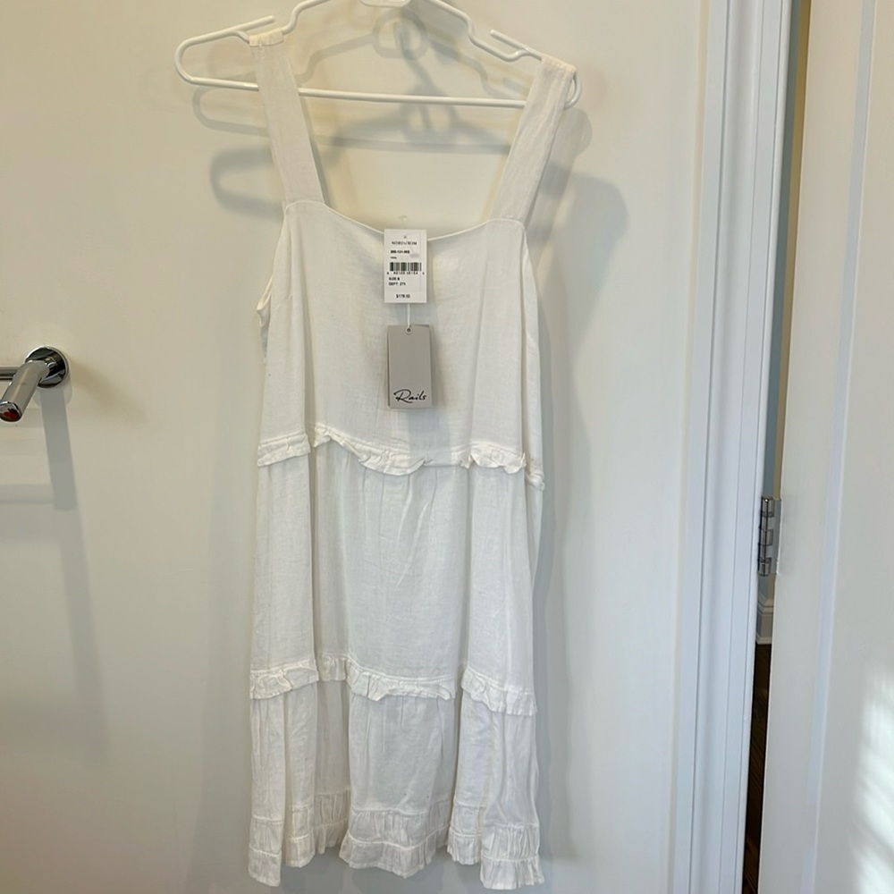 Rails white linen style tank dress NWT